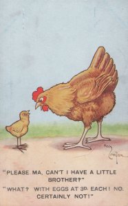 Please Ma Eggs at 3d Old Hen Farm Poultry Old Poultry Comic Postcard