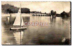 Toulouse - Walk in Yacht on the Garonne before the bridge Tounis - Old Postcard