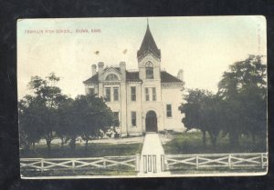 KIOWA KANSAS FRANKLIN COUNTY HIGH SCHOOL VINTAGE POSTCARD TOMPSON ENID OKLA.