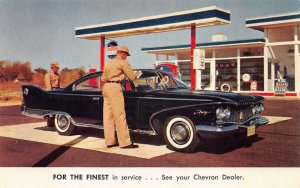 CHEVRON GAS STATION & SERVICE CENTER CAR ADVERTISING POSTCARD (1960s)