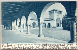 1908 Arcade And East Tower Stanford University California CA Posted Postcard