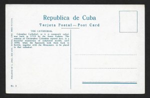 Cathedral Building Havana CUBA Unused c1920s