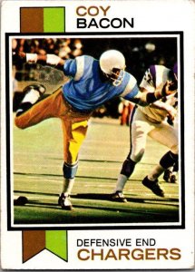 1973 Topps Football Card Coy Bacon San Diego Chargers sk2546
