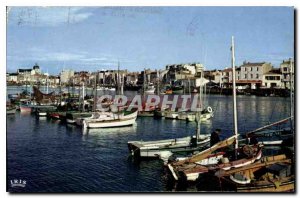 Old Postcard Les Sables d'Olonne harbor and docks