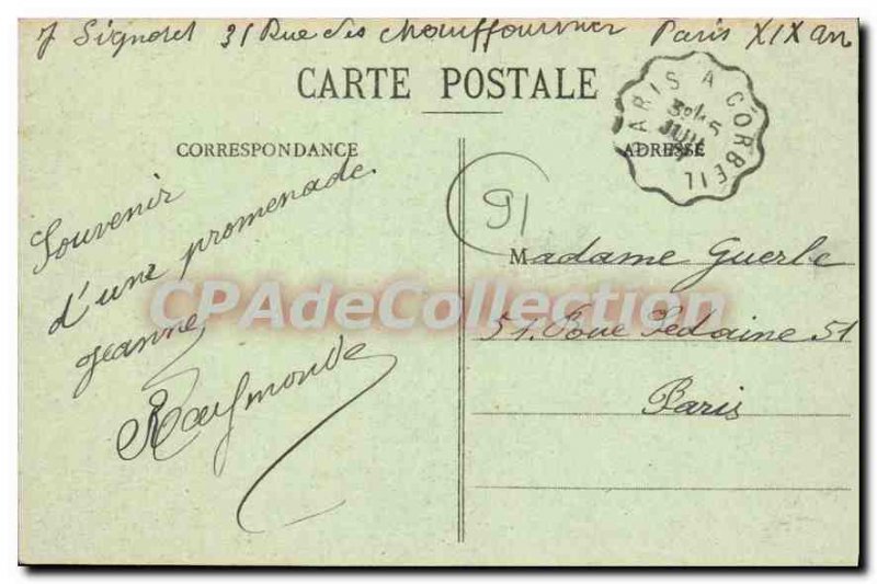 Postcard Old Corbeil panoramic view and Grands Moulins