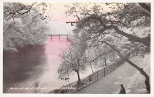 River Kelvin at Botanic Gardens, Glasgow, Scotland, early postcard, unused