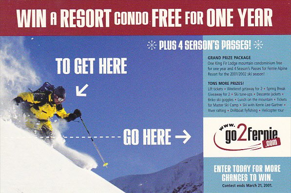 Advertising go2fernie Win a Resort Condo