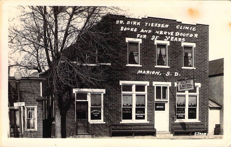 Real Photo, RPPC, Dr Tiessen, Bone and Nerve Docter, Marion, SD,Old Postcard