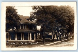 Oakland Nebraska NE Postcard RPPC Photo A Res. Street Houses And Trees 1913