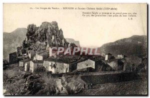 Old Postcard The Gorges du Verdon Rougon and feudal old castle (XIII century)