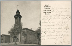 TRENTON NJ FIRST BAPTIST CHURCH ANTIQUE POSTCARD