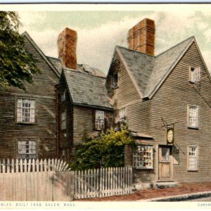 c1910s Salem, Mass. House Seven Gables 1668 RARE Emmerton Heliotype Postcard A64