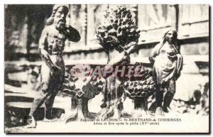 Old Postcard Environs de Luchon St Bertrand de Comminges Adam and Eve after sin