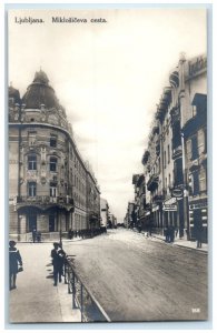 c1940's Miklosiceva Cesta Ljubljana Slovenia Unposted RPPC Photo Postcard