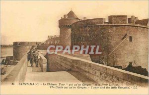 Postcard Old Saint Malo Le Chateau Tour in Groigne Who and Little Dungeon