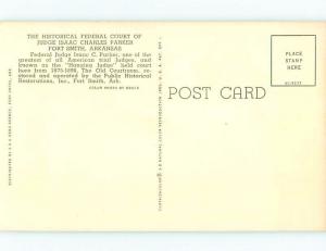 Unused Pre-1980 COURTHOUSE SCENE Fort Smith Arkansas AR d2375