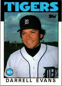 1986 Topps Baseball Card Darrell Evans Detroit Tigers sk2616