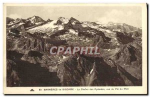Old Postcard Bagneres de Bigorre La Chaine des Pyrenees view of the South Peak