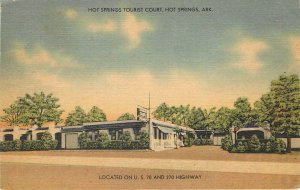 Postcard 1948 Arkansas Hot Springs Tourist Court roadside occupational AR24-154