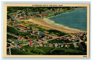 1941 Aeroplane View Of York Beach Maine ME Posted Vintage Postcard