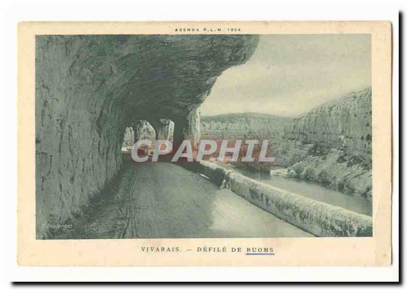 Vivarais Old Postcard Defile of Ruoms