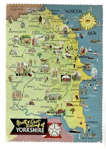 Pictorial Map, North & East Riding of Yorkshire, England