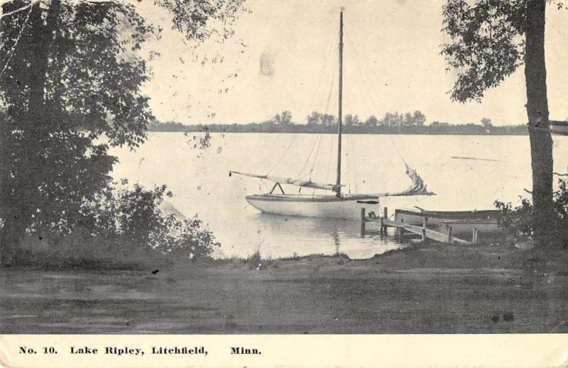 Litchfield Minnesota Lake Ripley Waterfront Antique Postcard K77527 United States Minnesota