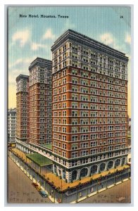 Rice Hotel Houston Texas TX UNP Linen Postcard N18