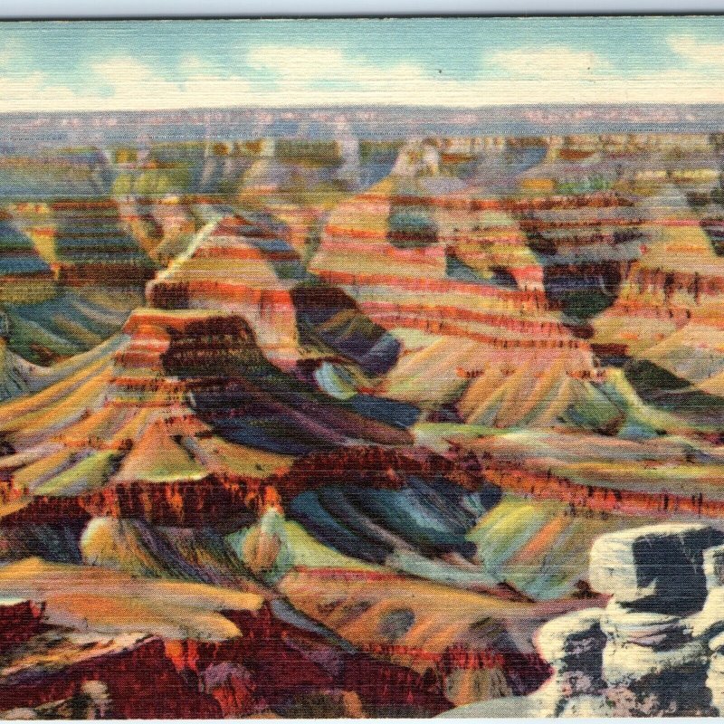 c1930s Grand Canyon, Ariz. El Tovar Hotel GC #12 Teich Linen PC Fred Harvey A291