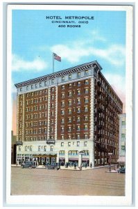c1920 Hotel Metropole Exterior Building Cincinnati Ohio Vintage Antique Postcard