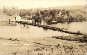 Brookfield Maine ME Floating Bridge Vintage Real Photo Postcard