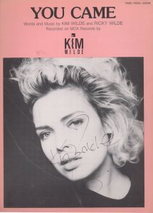 Kim Wilde You Came Hand Signed XL USA Autograph Sheet Music