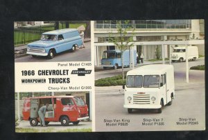 1966 CHEVROLET TRUCKS VAN DELIVERY VAN CHEVY CAR DEALER ADVERTISING POSTCARD