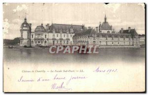Old Postcard Chateau De Chantilly The Facade Sud Quest