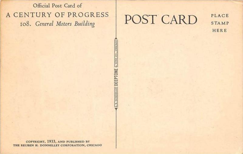 3700 General Motors Building, Official Post Card of A Century of Progress