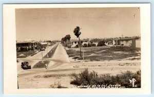 RPPC  MATAMOROS, MEXICO ~ Street Scene CALZADA de la COLONIA JARDIN MF6 Postcard