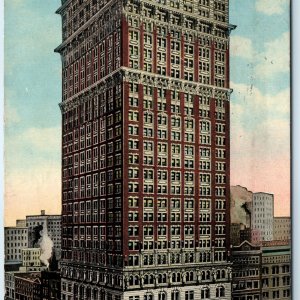 c1910s Pittsburgh, PA Farmers Bank Building Downtown Busy Street Car Crowd A273