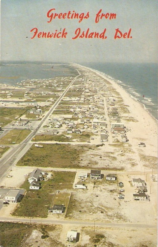 Greetings from Fenwick Island, Del. Vintage American postcard