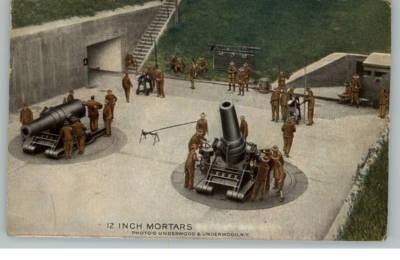 12 Inch Mortar Cannons c1915 Postcard