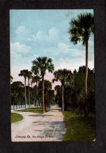 FL The Village St Street Palm trees Ormond Florida Postcard