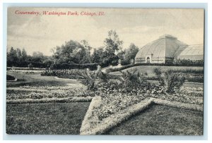 c1910's View Of Conservatory Washington Park Chicago Illinois IL Postcard