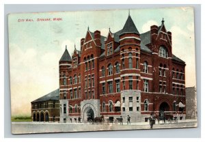 Vintage Early 1900's Postcard City Hall Spokane Washington POSTED