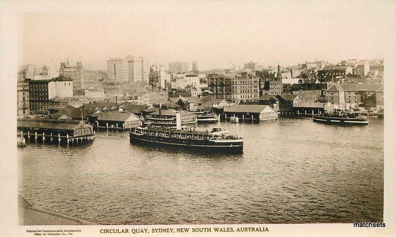 C-1920s Circular Quay Sydney South Wales Australia RPPC Real photo postcard 7739