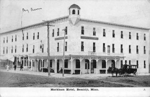 Bemidji Minneotsa view from street Markham Hotel vintage pc DD5490