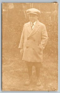 RPPC  Young Boy Dressed Up  Postcard