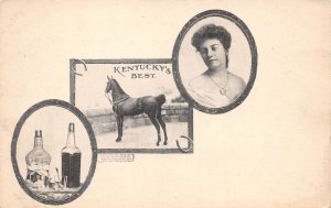 Bardstown Kentucky Greetings Kentucky's Best Whiskey Horses Postcard AA59003