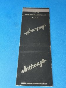 Vintage Matchbook Cover Anthony's Fine Food & Cocktails Portland, Maine MB170