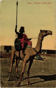 PC ADEN SOMALI CAMEL RIDER ETHNIC TYPES YEMEN (a31929)