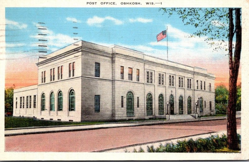 Wisconsin Oshkosh Post Office 1938