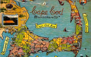 Cape Cod Massachusetts USA Map Unused 